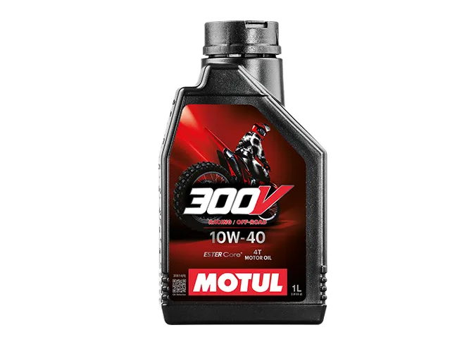 Motul 4-Stroke Motorcycle Racing 100% Synthetic 300V 4T Off Road 10W40 1L