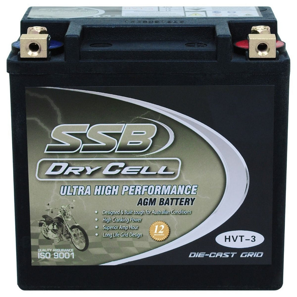 MOTORCYCLE AND POWERSPORTS BATTERY AGM 12V 12AH 300CCA BY SSB ULTRA HIGH PERFORMANCE DRY CELL