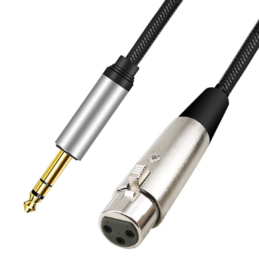 FEMALE XLR TO 1/4" TRS CABLE FROM MIXER / DJ DECKS TO SKAA DANI TRANSMITTER 1M SINGLE