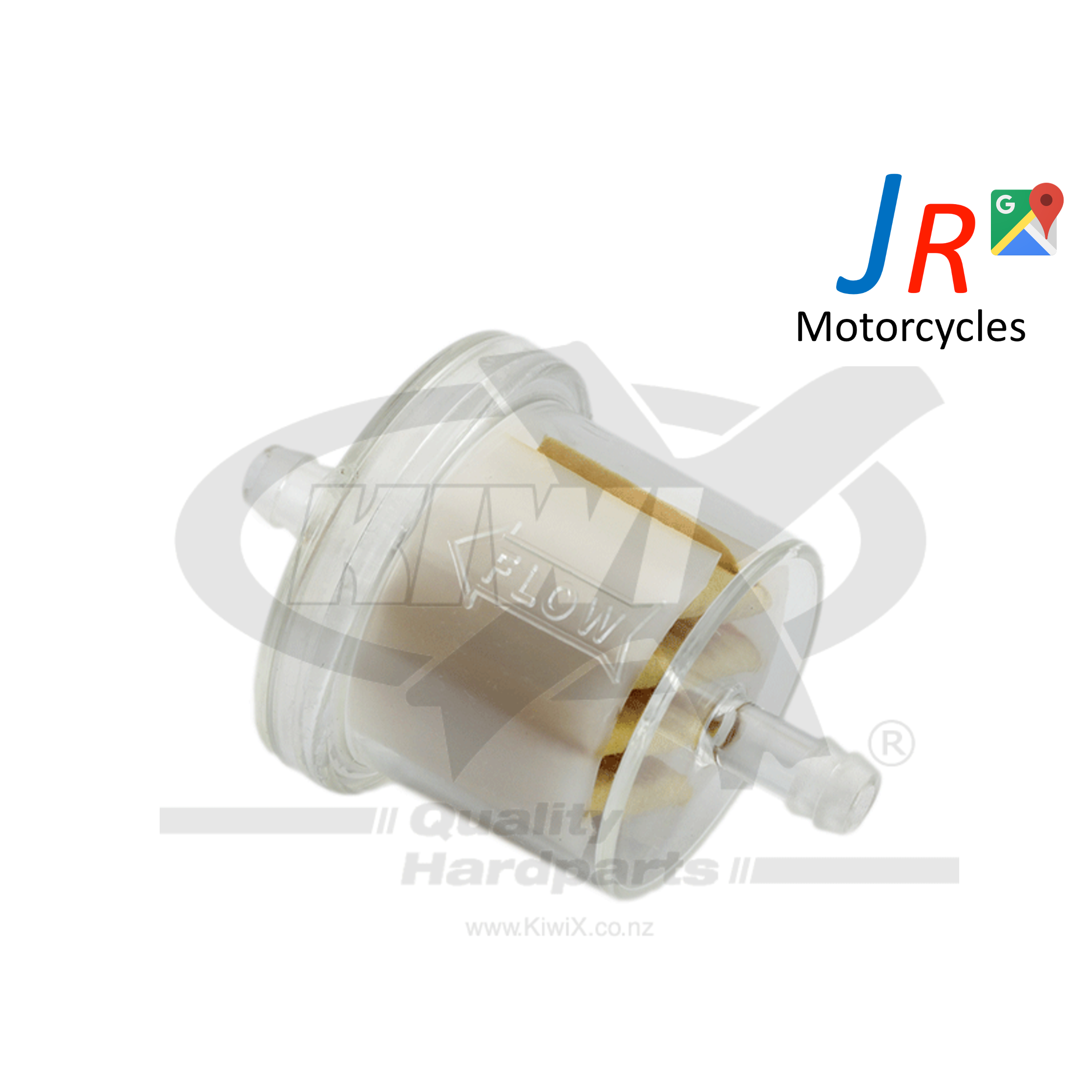 KiwiX Motorcycle Fuel Filter, 6mm Paper, 1/4", Paper, 50 Micron, High flow rate image 0