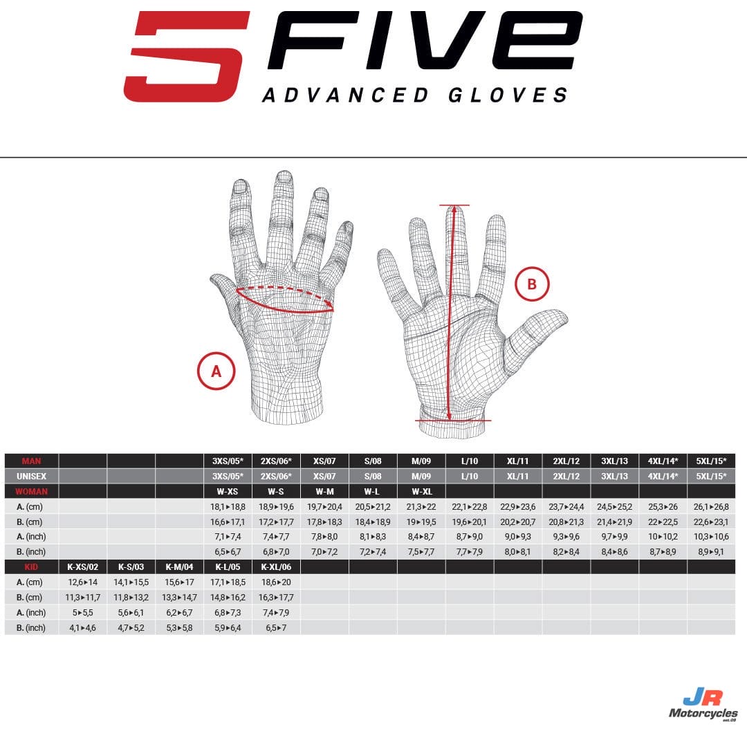 FIVE Gloves Sizing Chart