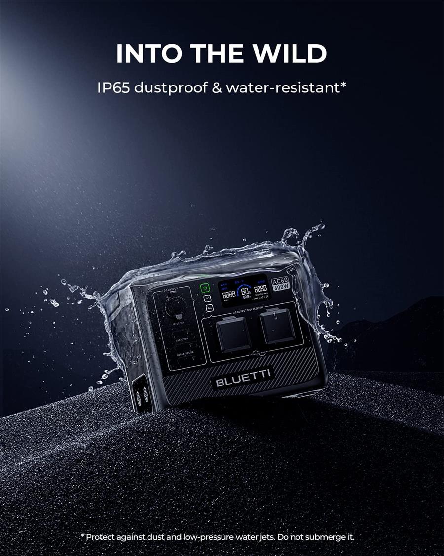 BLUETTI AC60P EXPANDABLE PORTABLE WATERPROOF POWER STATION | 600W (1200W SURGE) 504WH