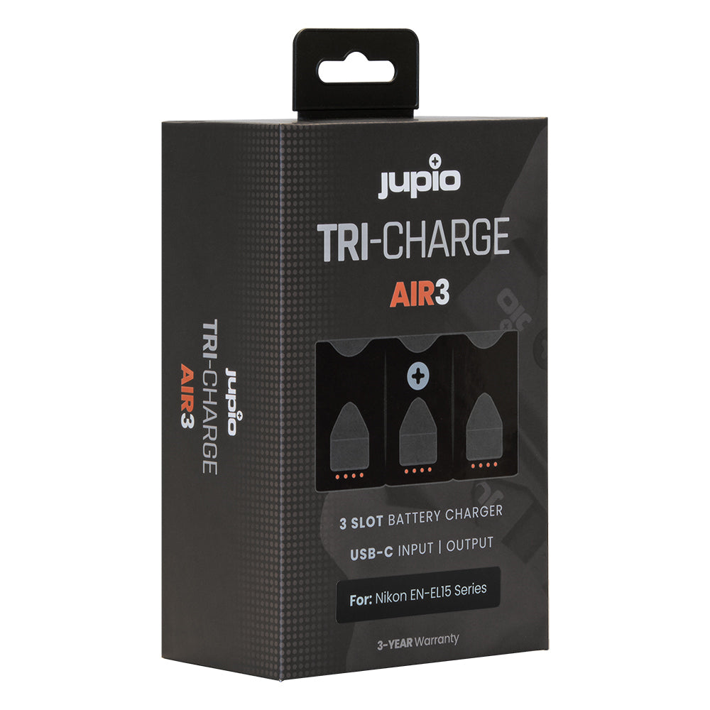 JUPIO TRI-CHARGE AIR3 CHARGER & POWERBANK FOR NIKON EN-EL15