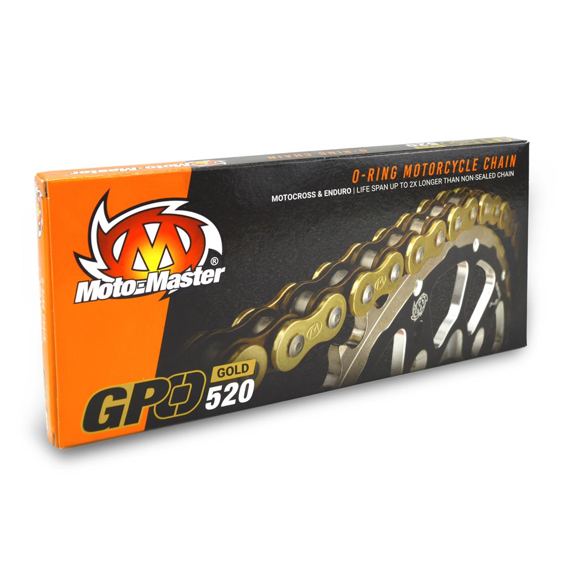 CHAIN 520 - 120 LINK MOTO MASTER GOLD O-RING V4 CHAIN FOR MANY DIRTBIKE MAKES