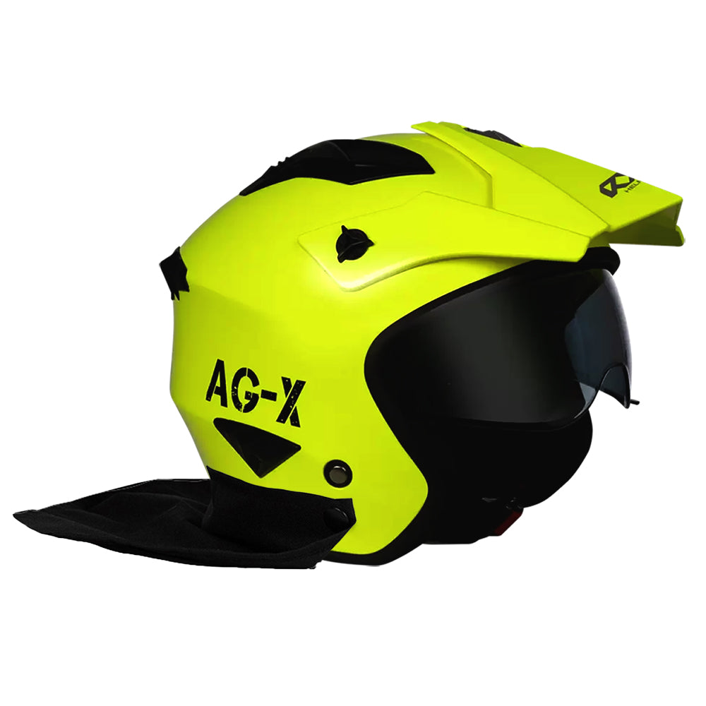 RXT AG-X Farm Helmet - Fluro Yellow + neck curtain