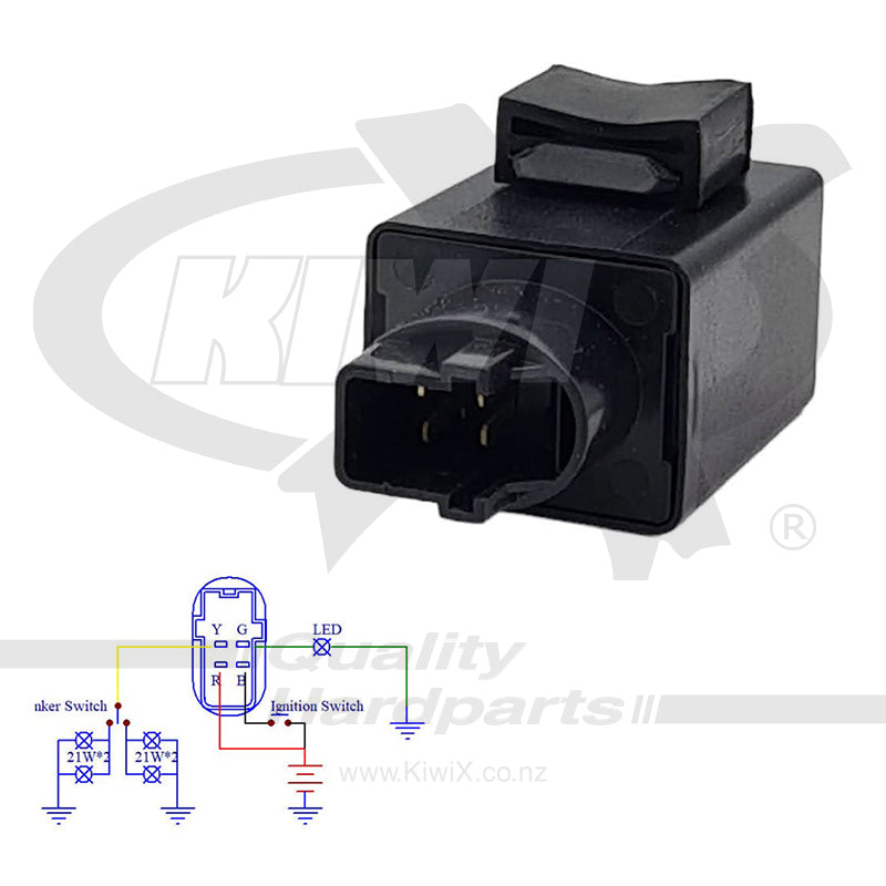 KiwiX Flasher Relay 4-Pin Honda LED