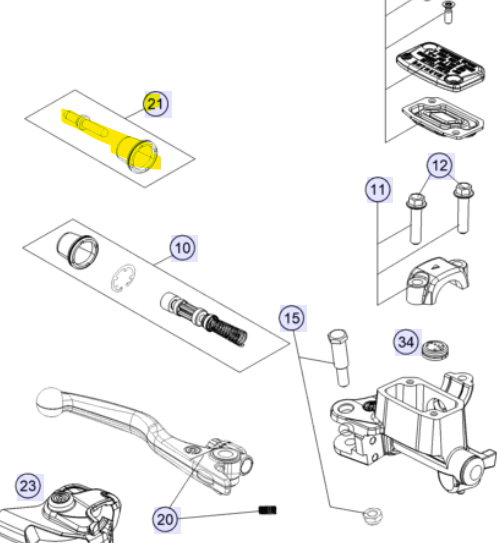 Genuine KTM OEM Brembo Front Brake Master Cylinder Push Rod Assembly