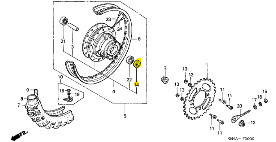 Genuine Honda OEM Rear Wheel Dust Seal 21 x 37 x 5.5 mm