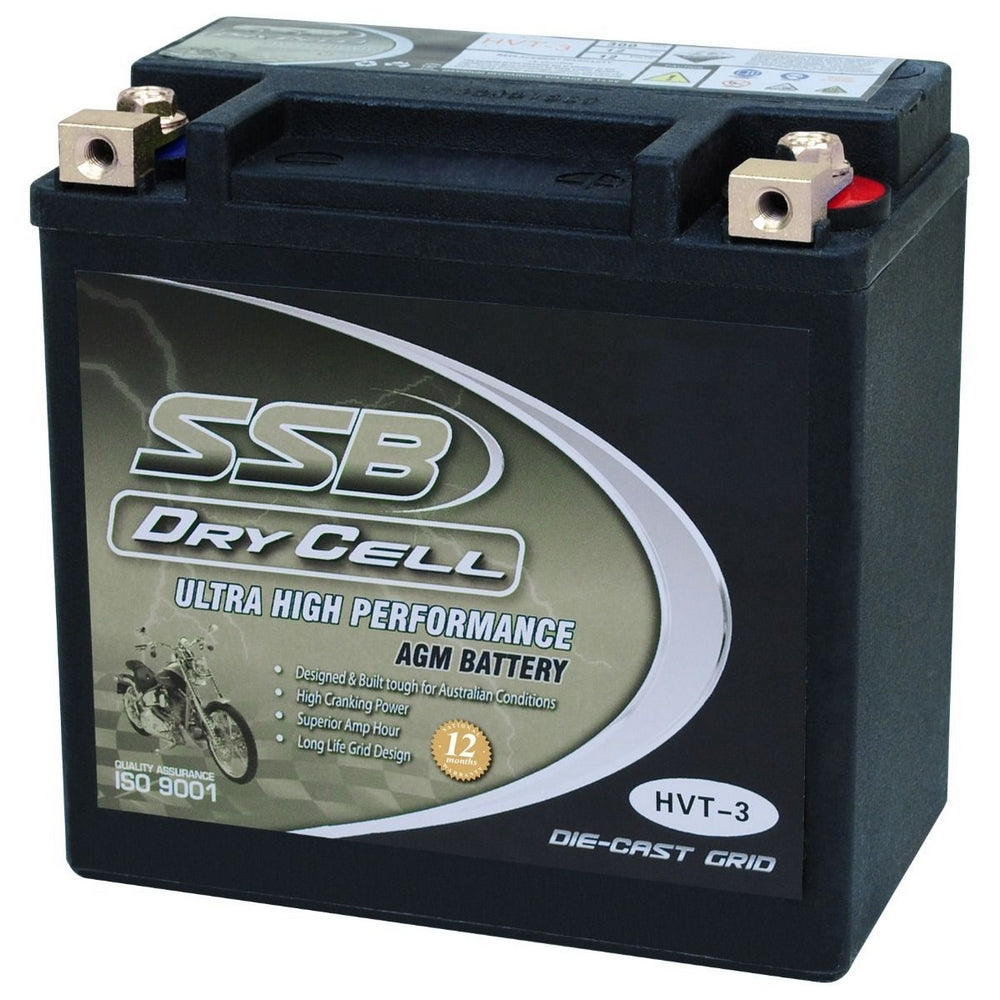 MOTORCYCLE AND POWERSPORTS BATTERY AGM 12V 12AH 300CCA BY SSB ULTRA HIGH PERFORMANCE DRY CELL
