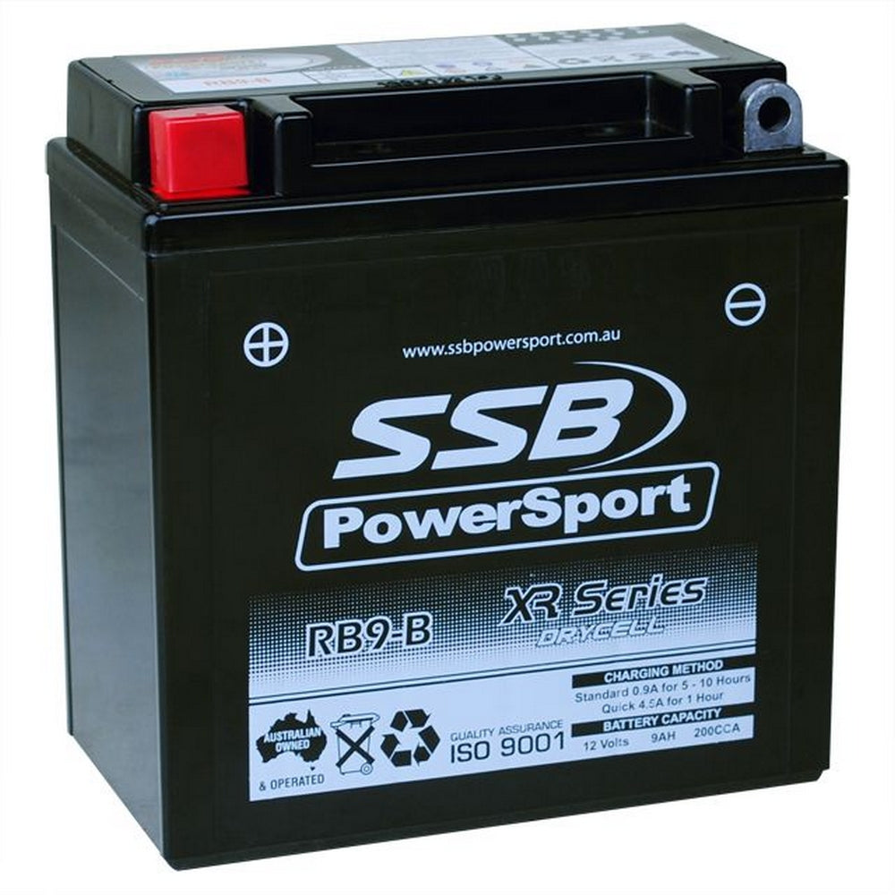 MOTORCYCLE AND POWERSPORTS BATTERY (YB9-B) AGM 12V 9AH 200CCA BY SSB HIGH PERFORMANCE