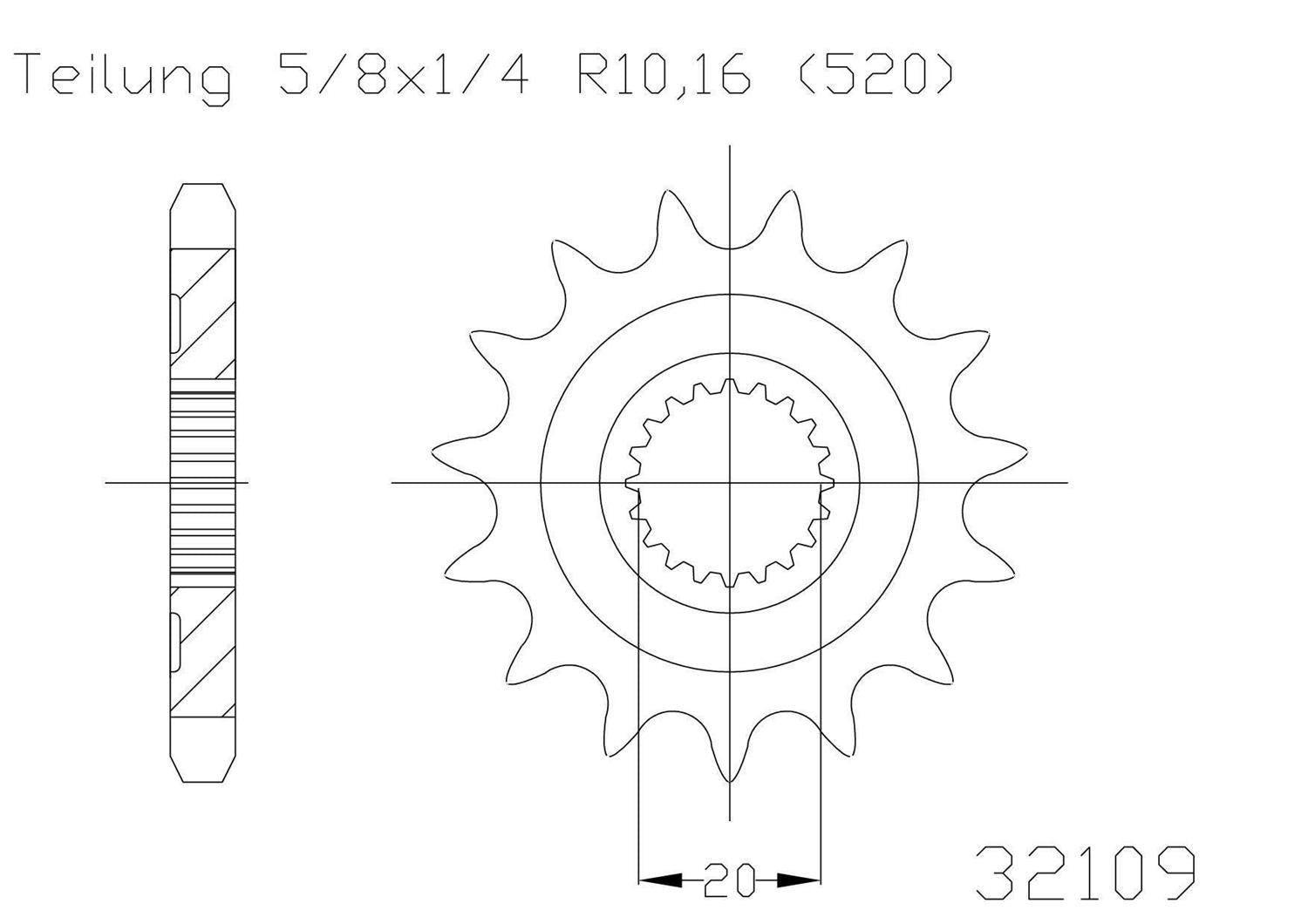 SPROCKET FRONT MOTO MASTER STEEL 14T GAS GAS YAMAHA