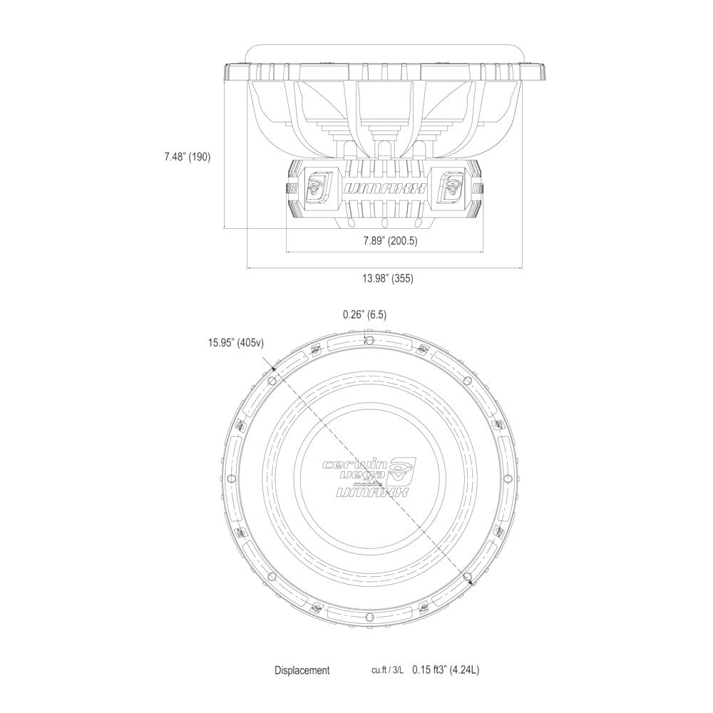 CERWIN VEGA 15" VMAXX SERIES DUAL 4 OHM SUBWOOFER 1500W RMS (CAN BE 8OHM OR 2OHM LOAD FOR AMP)