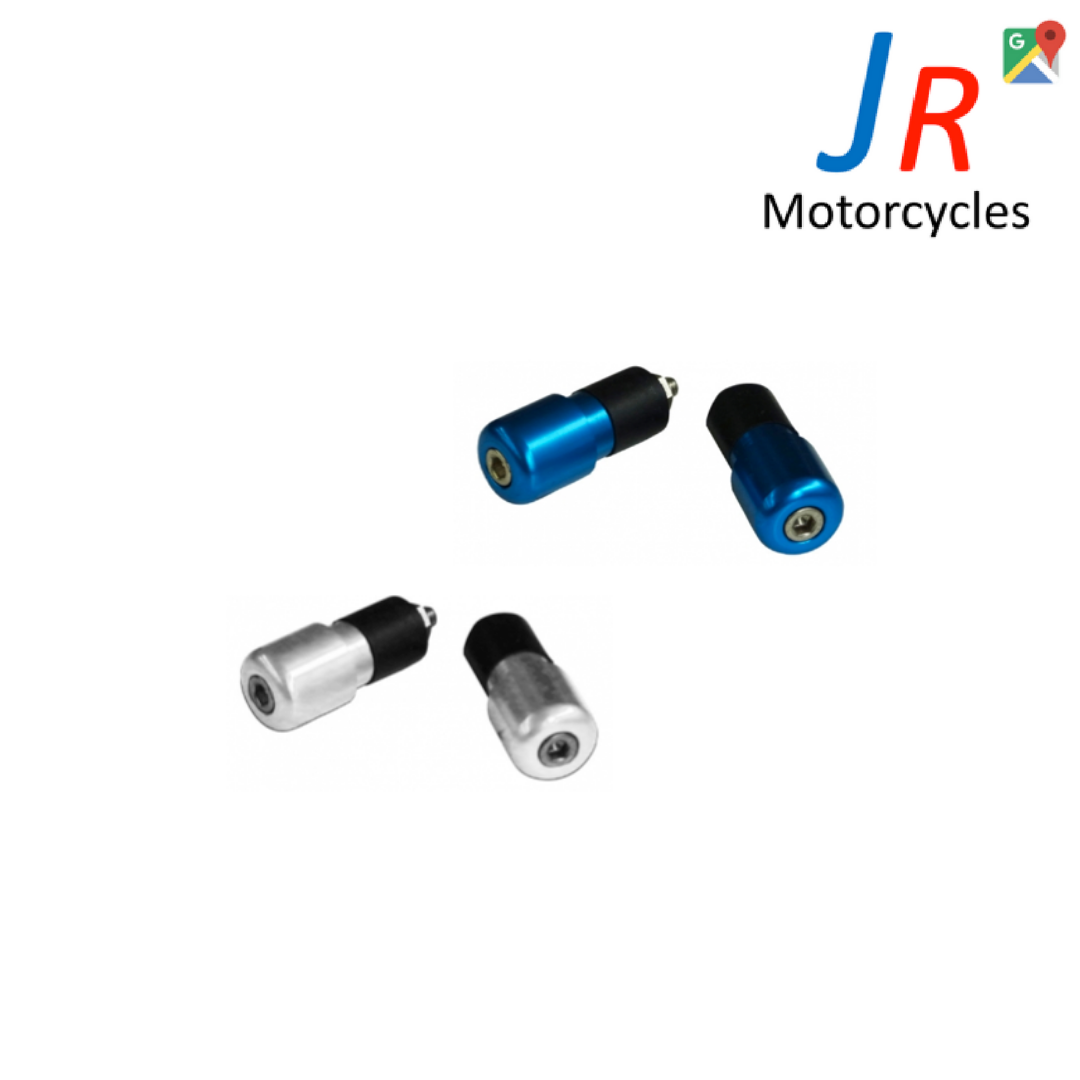 Motorcycle Blue, silver anodised bar end set image 0