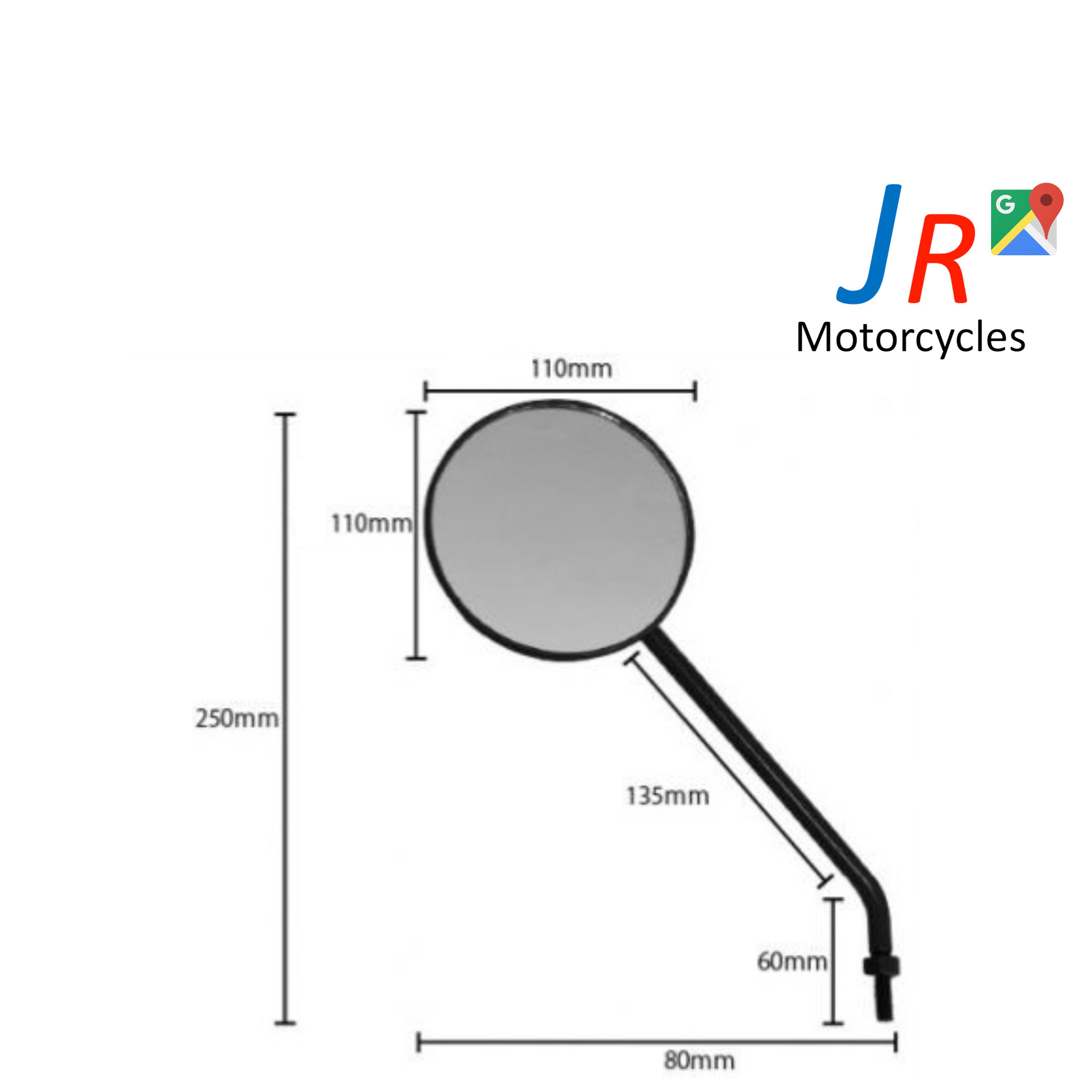 Motorcycle / scooter 8mm Mirror set round style | Imported from Japan image 1