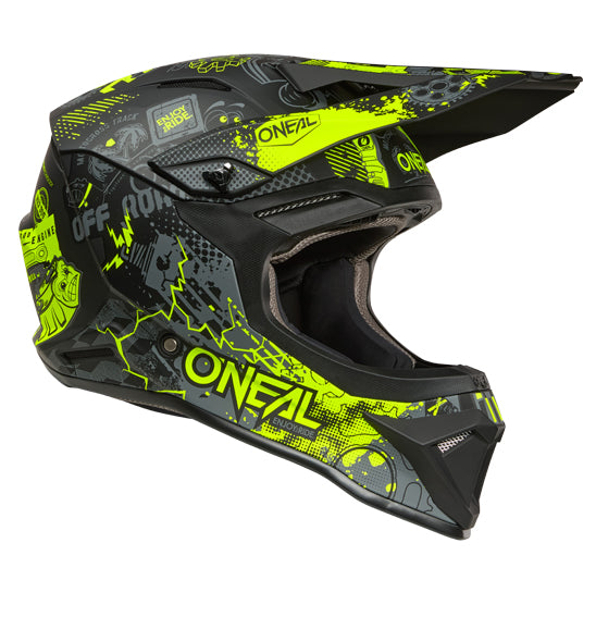 O'Neal Youth 1SRS VIBRANT Helmet - Black/Neon Yellow