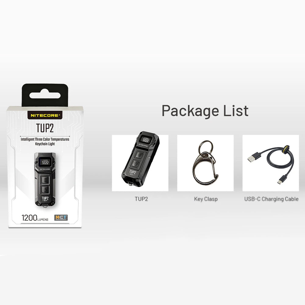 NITECORE TUP 1200 LUMEN RECHARGEABLE EDC FLASHLIGHT BLACK