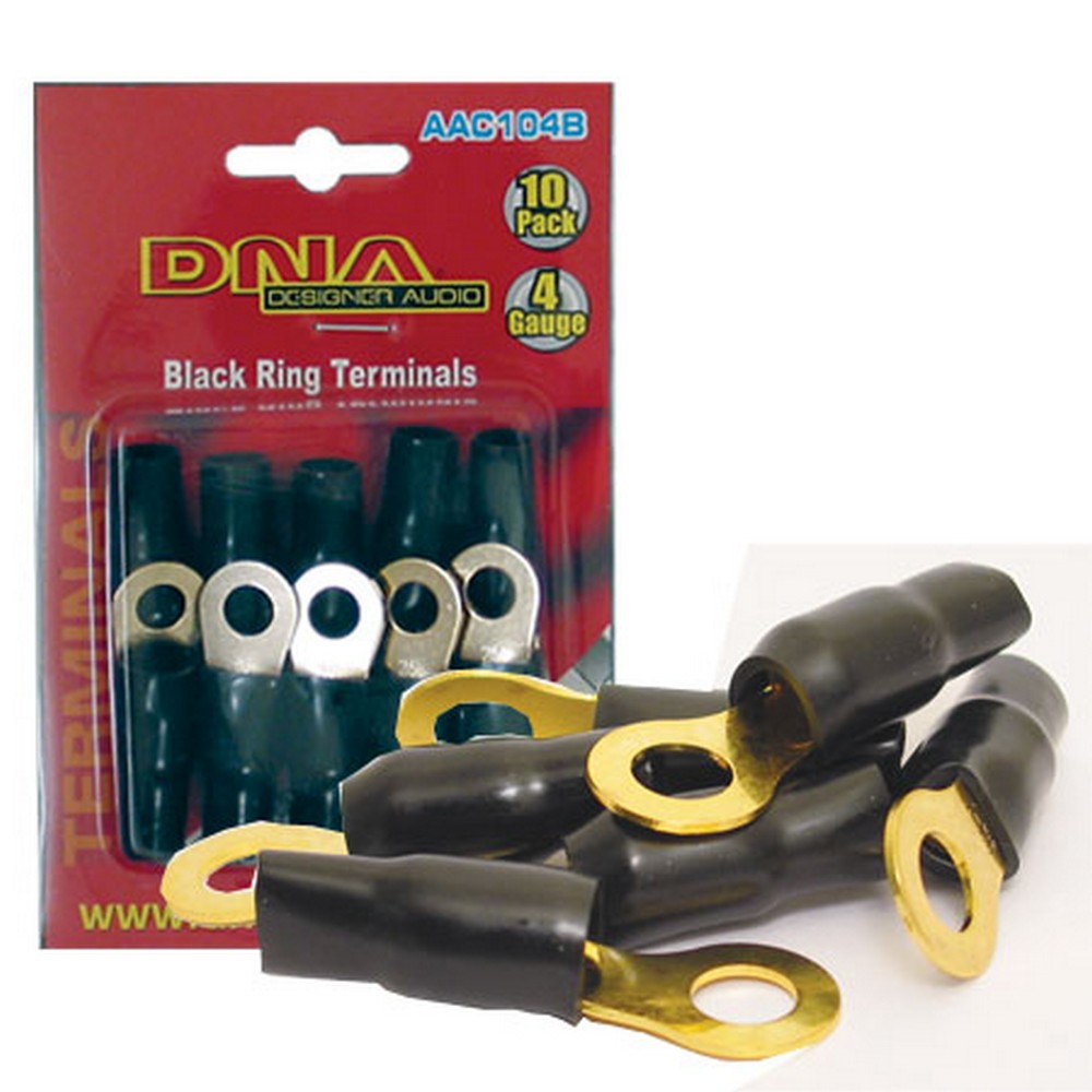 DNA 4 GAUGE RING TERMINAL BLACK (10 PACK)