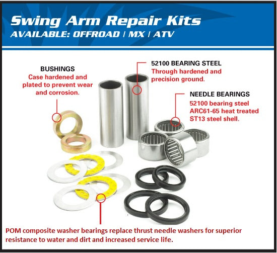 ALL BALLS SWINGARM BEARING KIT YAMAHA WR250F WR400F WR426F YZ125 YZ250 YZ250F YZ400F YZ426F