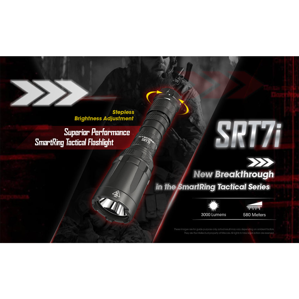 NITECORE SRT7GI 1000 LUMEN USB RECHARGEABLE TACTICAL FLASHLIGHT 505 YARDS THROW