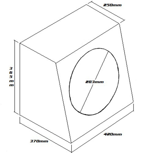 SUBWOOFER BOX FOR 12" SINGLE SUB BLACK