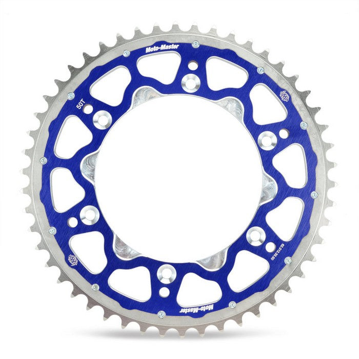 SPROCKET REAR MOTO MASTER FUSION DUAL RING 50T BLUE HONDA XR YAMAHA TTR WR YZ