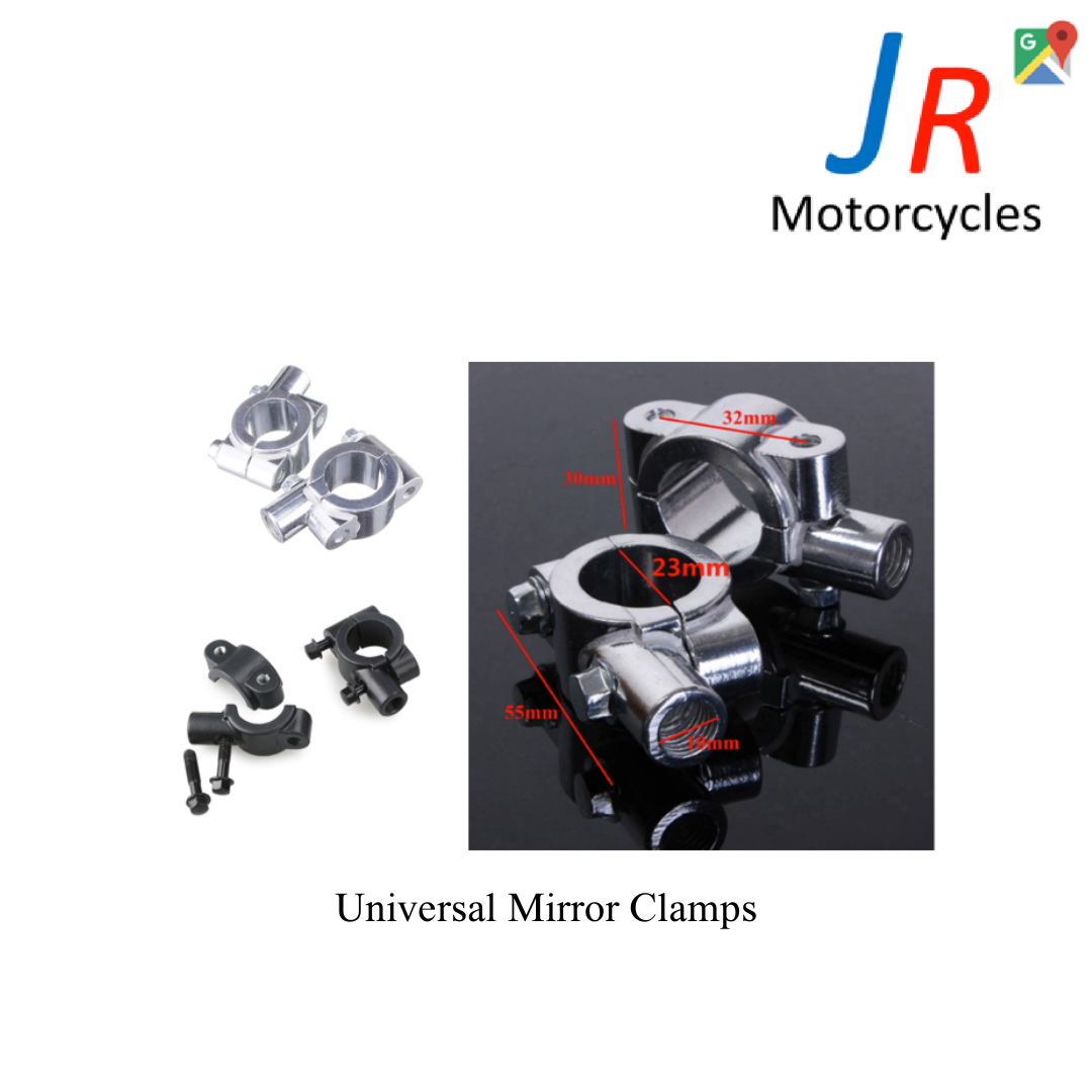 Universal motorcycle mirror clamp mount handle bar image 0