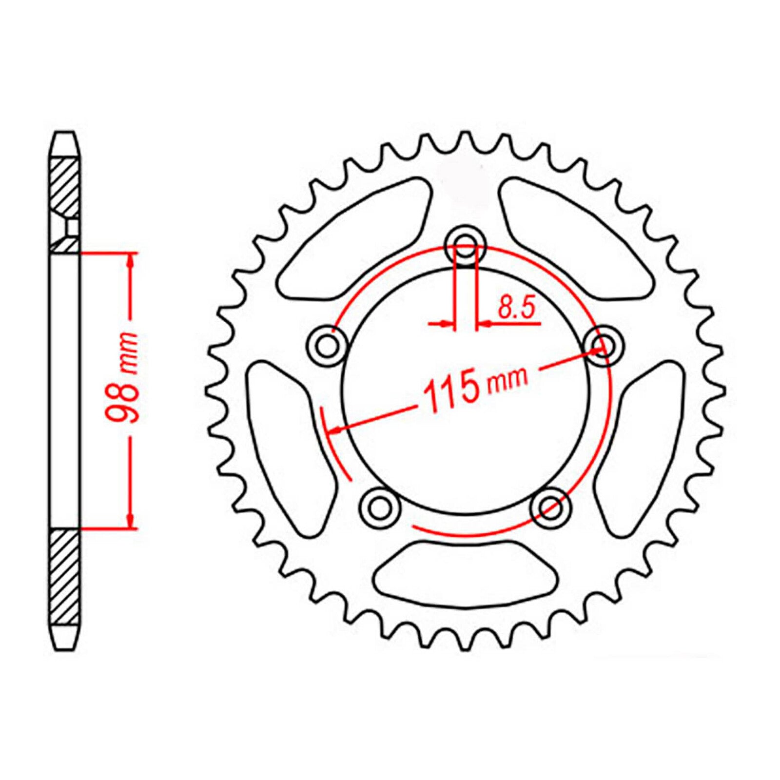 MTX 894 Steel Rear Sprocket #420