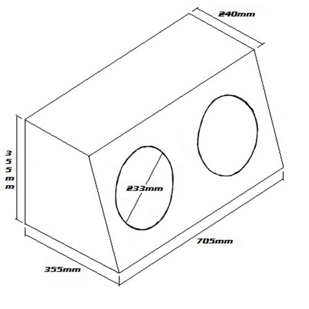 SUBWOOFER BOX FOR 2 x 10" SUB DOUBLE BLACK