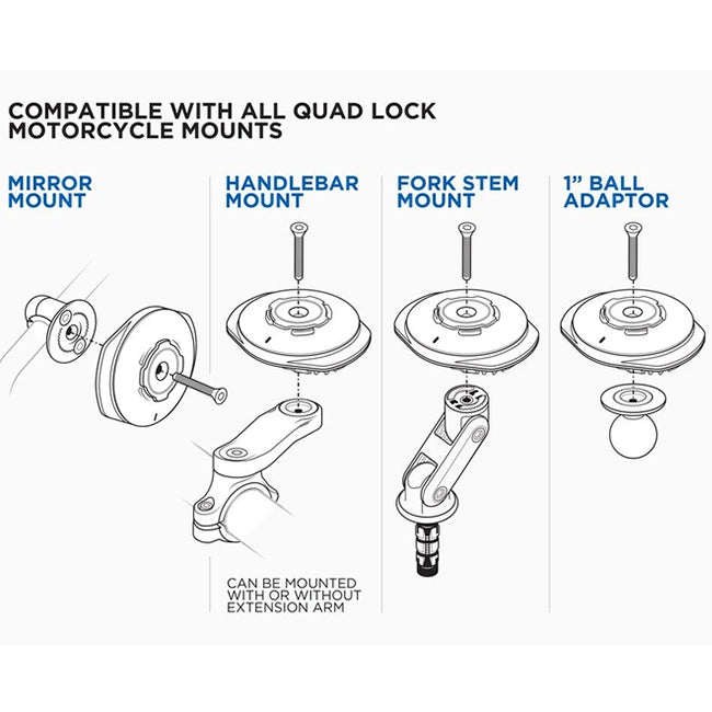Quad Lock - Waterproof Wireless Charging Head 12V-24V (V2)